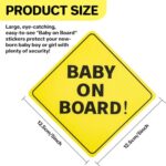 Sukh Baby On Board Sticker for Cars Funny – Baby Car Decal Safety Stickers Baby Board Sign Newborn Car Vinyl Decal Strong Adhesive Warning Safety Sign Stickers 4.9″ by 4.9″ (Pack of 10)