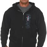 JH DESIGN GROUP Men’s Ford Mustang Hoodie Tri-Bar Pony Zip-Up Sweatshirt (Black, Small, s)