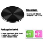 Metal Plates Replacement Set 4 Pack for Magnetic Car Mount. Kit of 4 Black Round Discs Without Holes for Case Back, Phone Magnets. Strong 3M Adhesive Backing Circular Cell Phone Holder Stickers.