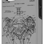 iPhone 13 Vintage Engine Block Blueprint Diagram – Men’s Car Graphic Case