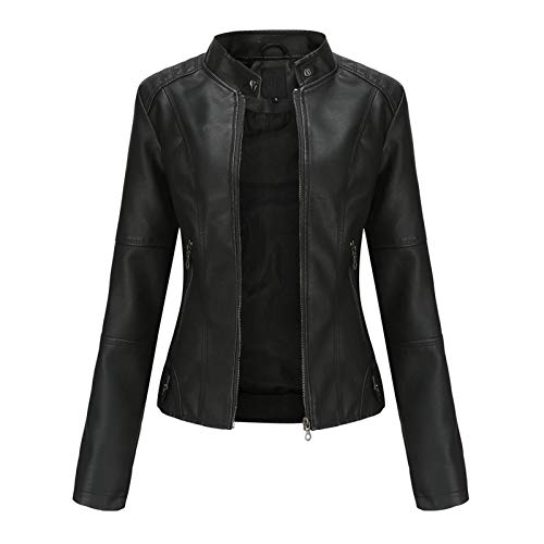 cllios Women’s Faux Leather Jacket Plus Size Moto Biker Jacket Bomber ...