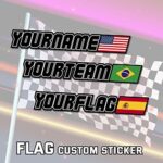 KETABAO 3 pcs Custom Name Flag Emblem Sticker Decoration Motorcycle Team Club Car Fairing Helmet Window Use FL1003