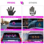 PIFOOG Car Finger Light with Remote LED Middle Hand Gesture Lights for Cars Window Funny Road Rage Sign Lighting Light up Hand Signal Light Fun Cool Accessories Gadgets Men Women Pink