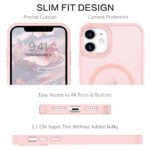 VENINGO iPhone 11 Case, iPhone 11 Phone Case [Compatible with MagSafe][Car Mount Supported] Magnetic Translucent Matte Smooth Slim Thin Shockproof Protective Cover for iPhone 11 6.1″, Light Pink