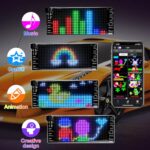 inShareplus 6.75”x2.75” Flexible Scrolling Car LED Sign, Bluetooth APP Control LED Car Sign, Custom Text, Pattern, Animation, Graffiti LED Matrix Panel, DIY Programmable Signs for Car Party
