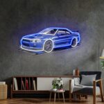 Sports Car Neon Sign UV Print Blue Sport Car LED Neon Light Game Room Boy Room Decor Super Racing Car Bar Club Wall Decor Gift for Him