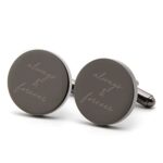 MUUJEE Cufflinks with Engraved Wood Gift Box – For My Husband Cuff Link Set for Men Spouse Fiancé & Groom from the Bride Future Wife Wedding Day Tuxedo Dress Shirt Accessory Reception Memory Keepsake