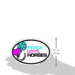 Imagine This 4-Inch by 6-Inch Car Magnet Oval, Peace Love Horses