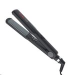 Professional Keratin Hair Straightener 1.25″ Wide Flat Iron Hair Straightener Instant Heat Up Flat Iron 285?-450?, Dual Voltage, Auto Shut Off (Black)