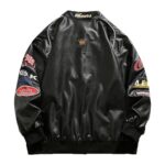 Aelfric Eden Faux Leather Jacket Oversized Racing Motorcycle Jackets Moto Coats Unisex Trendy Streetwear Jacket