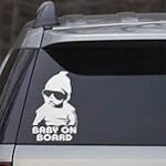Decaltor Funny Car Window Laptop Vinyl Decal Baby on Board Hangover Sign Sticker, Size 5”