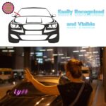 Generic Light Sign for Car, Pink Light Decal for Car Windshield with Suction Cups, USB Type-C Touch Dimmer Switch Cable, PKL2407
