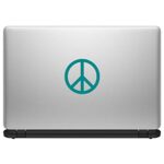 Peace Sign Symbol [Pick Any Color] Vinyl Transfer Sticker Decal for Laptop/Car/Truck/Window/Bumper (3in x 3in, Turquoise)