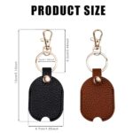 NQEUEPN 2pcs Leather Car Key Sleeve for Broken Car Key, Vintage Broken Car Key Loop Holder Replacement Pu Leather Keychain Protector with Iron Key Ring Auto Key Cover for Men and Women