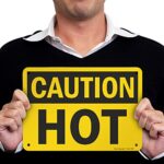 SmartSign – U9-1780-NA_7x10 “Caution – Hot” Sign | 7″ x 10″ Aluminum Black on Yellow
