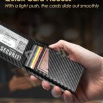 2025 Wallet for Men – RFID Blocking [Functional & Practical] Bifold Slim Minimalist Credit Card Holder Pop Up Wallet Metal Case with Cash Slot, Front Pocket with ID Window, Gift Boxed (Carbon Fiber)