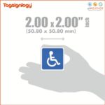 Tagsignlogy (6 pcs) 2.00″ Wheelchair Symbol Handicapped Car Parking Disabled Sign Decals ADA Compliant UV Weatherproof [12-Year Fade-Proof Guarantee] Handicap Accessible Logo Waterproof Vinyl Stickers
