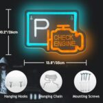 Check Engine Neon Sign?Bright LED Garage Decor, Mechanic Shop Wall Art, Car Enthusiast Gift, Man Cave Lighting, Automotive Repair Sign, 13.7×10 Inch
