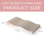 SIDAZON Cat Scratching Board cat Scratcher Cat Scratch Pad Cardboard cat scratchers for Indoor Cats Reversible Large Wide Corrugated with Catnip(2pcs)