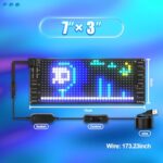 LED Sign, 7″ x 3″ LED Car Sign, Programmable Custom Program, USB 5V Bluetooth Controlled LED Sign, Soft Waterproof High Brightness LED Sign