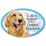 Prismatix Decal Dog Pet Magnets, Golden Retriever – Life’s Better with a Golden Retriever – Strong Durable Car or Fridge Magnet Decal with Bright Colors, Great Gift for Dog Mom or Dad, 6 x 4 inches