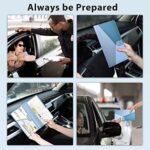 PL ZMPWLQ Car-Registration-and-Insurance-Card-Holder,Vehicle-Glove-Box-Organizer with Magnetic Closure Leather-Car-Insurance-Holder Car Wallet Driver License Blue