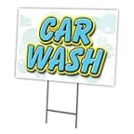 CAR WASH 18″x24″ Yard Sign & Stake | Advertise Your Business | Stake Included Double Sided Image | Made in The USA