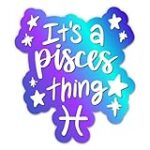 Pisces Zodiac Sign Sticker – 3″ Laptop Sticker – Waterproof Vinyl for Car, Phone, Water Bottle – Pisces Decal