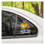 Y2K Baby on Board Sticker for Car 2 (PCS), Baby Safety Car Signs, Baby on Board Decals for Cars, Funny Maggie Baby on Board Sticer 5,5×4 inch
