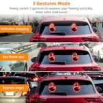 UPONELED Upgrade Hand Gesture Light for Car, LED Car Hand Light with Remote Control, 3 Modes Gestures Road Rage Hand LED Sign for Car, Funny Car Accessories Car Finger Light for Drivers (Red)