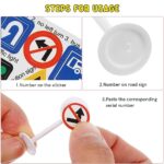 NUOBESTY 56 Pcs Barricade Toys Road Tape Traffic Light Toy Car Garage Traffic Road Toy Traffic Signs Wooden Cars Micro Toys Road Construction Traffic Signs Props Miniature Plastic Child