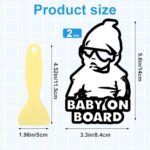 2 Pcs Baby on Board Sticker for Cars, Baby in Car, Funny Cute Baby Safety Car Signs Decal Set,Car Window Decal Stickers for Mailbox Windows Baby Car,Adhesive,Waterproof (Reflective Silver)