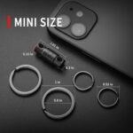 FEGVE Titanium Quick Release Keychain, Small Detachable Swivel Keychain Accessories with 4 Key Rings for Bag, Belt & Car-(Anti-fall/Black-1pcs)