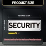 Skyygemm 4 Pcs Security Car Magnetic Signs Reflective Security Heavy Duty Signs for Vehicles Magnetic Truck Signs Waterproof Officers Magnetic Decals for Patrol(White with Black Border)