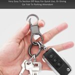 DAYGOS Car Keychain Clip with Quick Release Key Rings, Universal Key Fob Holder with 4 Detachable Keyrings, Heavy Duty Car Keychain Organizer for Men and Women