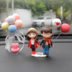 fvituve Cute Couple Car Dashboard Ornaments, Cartoon Couples Figures Balloon Ornaments, Collectible Dolls Figurines Decoration, Auto Interior Dashboard Accessories, Girls Gifts