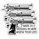 (3PCs) There is Nothing in Here Worth Your Life Sticker Funny Security Warning Sign Gun Stickers for Laptop Water Bottle Phone Car Bumper Window Helmet
