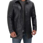 Blingsoul Black Leather Car Coat For Men | [1500147] Bristol Black, 3XL