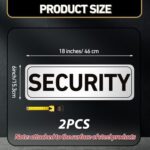 Skyygemm 2 Pcs Heavy Duty Security Officers Magnetic Signs Reflective Security Sign Magnet White Waterproof Magnetic Decals for Vehicles Cars Truck Rover Patrol