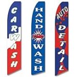 3 Swooper Flags Car Wash Service OPEN Auto Detail Shop Hand Wash