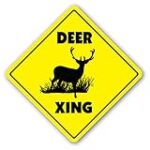 1080 Graphics Deer Crossing Sign New Xing Buck Doe Hunter Gift Hunting Caution Gag Funny Cute Sticker 8″x8″
