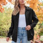AUTOMET Womens Oversized Leather Jackets Faux Suede Fall Fashion Motorcycle Coats Winter Outfits Clothes Y2k Tops Black XS