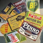12 Pieces Reproduced Vintage Gas Oil Car Tin Signs, Home Bar Man Cave Garage Decor (buffalo)