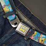 Nickelodeon mens Buckle-down Seatbelt Spongebob Squarepants Wsq003 Belt, Multicolor, 1.5 Wide – 24-38 Inches in Length US