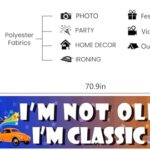 I’m Not Old I’m Classic Yard Banner Classic Car Theme Birthday Yard Sign Vintage Car Backdrop Banner for Men Funny 40th 50th 60th 70th 80th Birthday Retirement Party Supplies