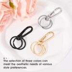JOONMING 2PCS Premium Double Loop Keychain Keyring Key Chain Clip Holder Rings Organizer for Women Men Home Car Keys Finder(Gold+Black