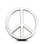 Peace Sign Car Sticker, Peace Symbol Bumper Decal, No War Metal Emblem Badge for Automotive, Motocycle (Silver)