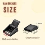10Pack 3/4 Inch Black Cam Buckles, Plastic Toggle Buckle Clip for Pet Chest Vest, Car Roof Bag, Backpack Luggage Straps, Belt DIY Craft Accessories (19.5mm)