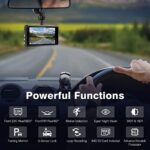Miden S7 2.5K Dash Cam Front and Rear,64G SD Card,1600P+1080P FHD Dual Dash Camera for Cars,176°+160° Wide Angle,3.2” IPS Screen Dashcam,G-Sensor,Loop Recording,WDR,Night Vision,24H Parking Monitor