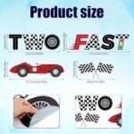 Fast Two Birthday Racing Decal, Racing Second Sticker Photo Prop Racing Party Decor 2 Fast Sign for Backdrop Race Car 2nd Birthday Decorations for Boys